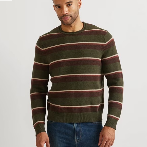 EDDIE BAUER Men's Signature Roll Neck Sweater - Stripe